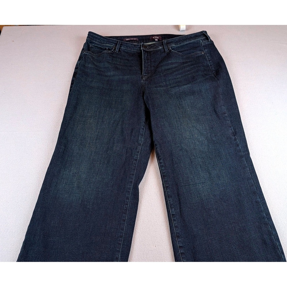 NYDJ Teresa Wide Leg Jeans Dark Wash Lift Tuck Technology 18W Denim